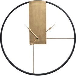 PTMD Klok Lolae - 52x3x52 cm - Ijzer - Goud