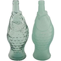Bottle fish recycled glass diameter 12 x 30 cm C/2