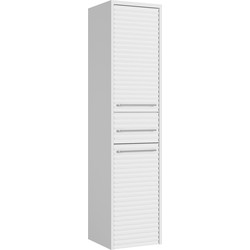 Badplaats Badkamerkast Etna 30 x 35 x 130 cm - Wit -  Hangende Kolomkast met 1 Lade en 2 Deuren