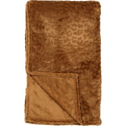 Dutch Decor CHESTER - Plaid 150x200 cm - fleece deken met subtiele dierenprint - Tobacco Brown - bruin - Dutch Decor