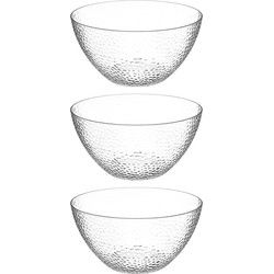 Secret de Gourmet Slakom/serveer schaal - 3x - transparant - 25 cm - Saladeschalen
