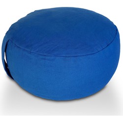 SVJ Yogakussen Rond - 31 x 31 x 16 cm - Katoen - Blauw
