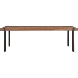 DTP Home Dining table Beam BLACK,78x300x100 cm, 8 cm recycled teakwood top