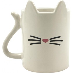 Katten thema drinkbeker/koffiemok wit 350 ml - Bekers