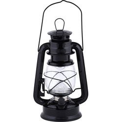 Fancy Flames Lantaarn op batterijen - zwart - LED - 11,5x15x24 cm - Lantaarns