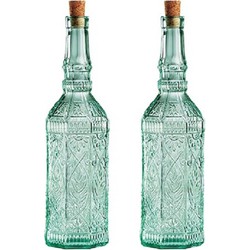 4x Sierlijke decoratie flessen met kurk - Decoratieve flessen
