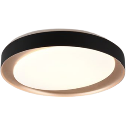 Zwart kunststof plafondlamp Zeta met modern design - Woonkamer - Slaapkamer - Keuken