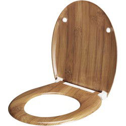 Toiletzitting Bamboe-look met soft close mechanisme