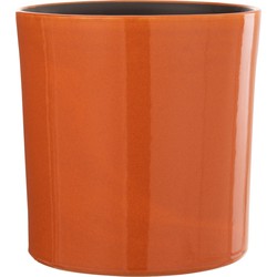 J-line - Bloempot Flek Keramiek Oranje Large - 25x25x25cm