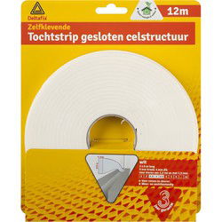 Tochtstrip gesloten struc. wit 12m