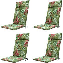 Madison -  Tuinstoelkussen Hoge Rug Cala green - Ca. 120x50 cm - Set van 4