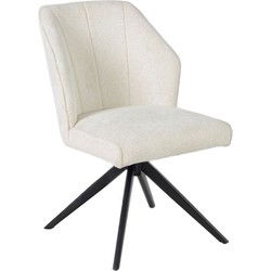 Eetkamerstoel Beige - Draaibaar - Stof - Eetkamerstoel Charlotte - Set van 2