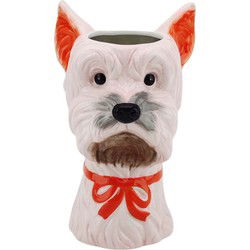 Vase -Flower Vase Dog  - Pink/Orange - 14,5x13x23,5cm