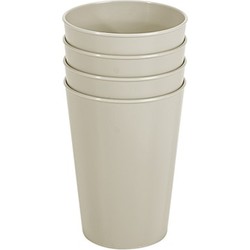 Hega Hogar Onbreekbare drinkglazen - 4x stuks - kunststof - beige - 300 ml - camping/kinderen - Drinkglazen