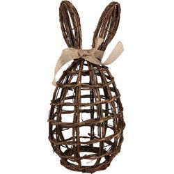 Clayre & Eef Decoratie Beeld Konijn 23x22x45 cm Bruin Rotan