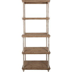 Clayre & Eef Boekenkast  80x40x210 cm Bruin Hout