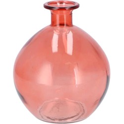 DK Design Bloemenvaas rond model - helder gekleurd glas - koraal roze - D13 x H15 cm - Vazen