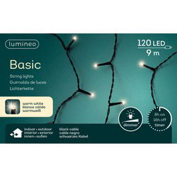 Lumineo Kerstverlichting - 120 led lampjes - warm wit - 9 meter - Kerstverlichting kerstboom