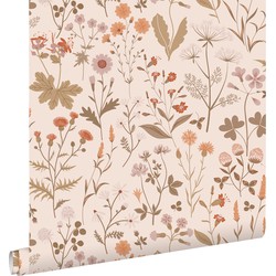 ESTAhome behang veldbloemen beige - 0,53 x 10,05 m - 139596