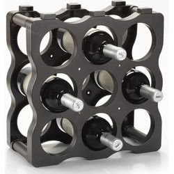 PlasticForte Wijnrek voor 9x flessen - stapelbaar - 36 x 12,5 x 36 cm - Wijnrekken