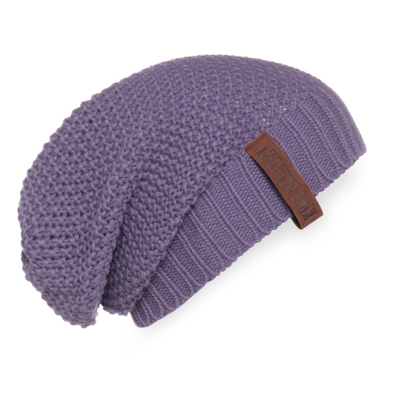 Knit Factory Coco Gebreide Muts Dames - Sloppy Beanie - Violet - One Size - 