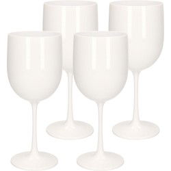 Wijnglas - 4x - onbreekbaar - wit - kunststof - 480 ml - wijnglazen - Wijnglazen