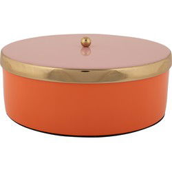 Present Time - Opbergbox Double Funky Large - Bright orange & soft pink