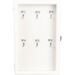 Clayre & Eef Sleutelkastje 24x7x38 cm Wit Hout