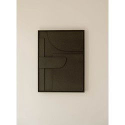 Indore Home – 3D Schilderij – Design B3 – Abstracte vormen – 3D wandpaneel - Zwart