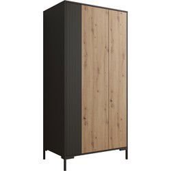 Meubella - Kledingkast Molina - Eiken - 90 cm