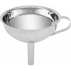 5Five Trechter - met filter - rvs - zilverkleurig - 13 cm - keuken - Trechters