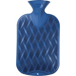 Warmte kruik blauwe golf/ribbel 2 liter - Kruiken