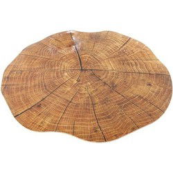 Placemat - boomstam print - kruk/kunststof - Rond - 38cm - onderlegger - Placemats
