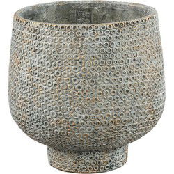 PTMD Bloempot Laim - 30x30x30 cm - Cement - Grijs
