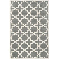 Safavieh Contemporary Indoor Hand Tufted Area Rug, Chatham Collection, CHT732, in Dark Grey & Ivory, 152 X 244 cm