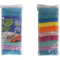 Microvezel huishoud/schoonmaakdoekjes - 10x stuks - kleuren mix - 30 x 30 cm - Vaatdoekjes