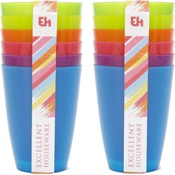 12x Onbreekbare drinkbeker/mok gekleurd 10 cm - Drinkbekers