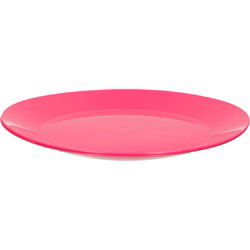 Hega Hogar bordjes - hard kunststof - roze - 26 cm - 2x stuks - Campingborden