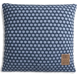 Knit Factory Mila Sierkussen - Indigo/Jeans - 50x50 cm - Inclusief kussenvulling