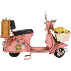 Clayre & Eef Decoratie Beeld Scooter Roze Metaal