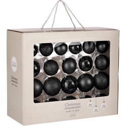 House of Seasons Kerstballen Set - 42 Stuks - Ø7 cm - Glas - Zwart