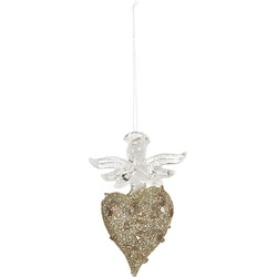 Clayre & Eef Decoratie Hanger 5*2*8 cm Transparant Glas Kersthanger