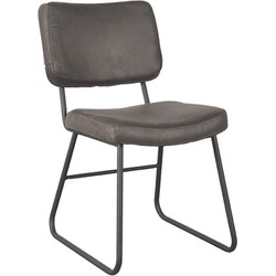 LABEL51 Eetkamerstoel Noah - Antraciet - Micro Suede - Black Frame