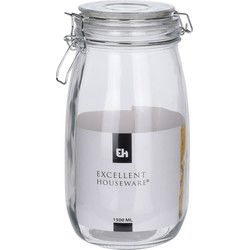 Excellent Houseware keuken voedsel Opslagpotten - 1500 ML - glas - Weckpotten