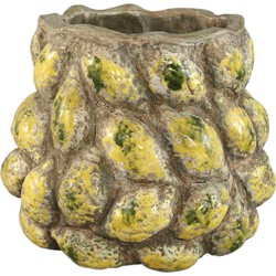 PTMD Bloempot Fruitsy - 25x25x23 cm - Terracotta - Geel