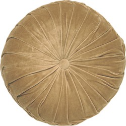 Dutch Decor KAJA - Sierkussen rond velvet Ø40 cm - Tobacco Brown - bruin - Dutch Decor