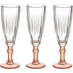 Vivalto - Champagneglazen Exotic Collection 6x oranje voet 170ml - Champagneglazen