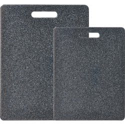 Snijplank set 2-delig - graniet look - kunststof - 30 x 20 cm - Snijplanken