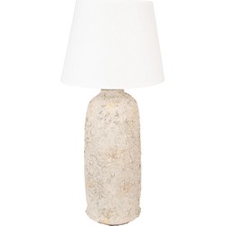 Clayre & Eef Tafellamp Ø 35x74 cm Beige Terracotta Bureaulamp