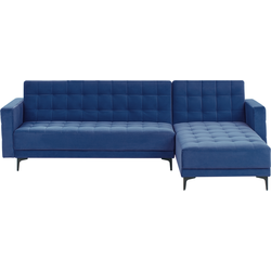 Beliani ABERDEEN - Hoekbank-Blauw-Fluweel